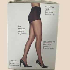 Sheer Black Control Top Pantyhose